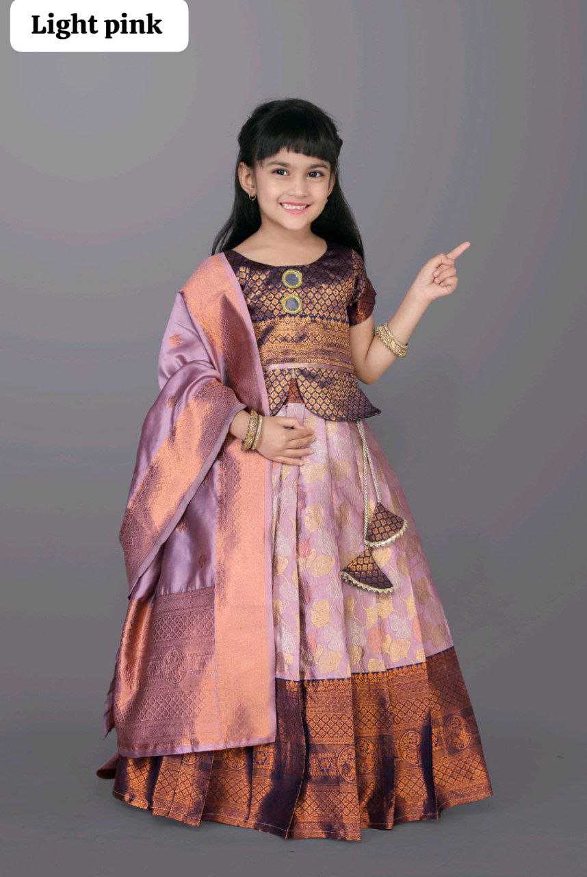 Ynf Jacquard KESH461 17 Kids Wear Wholesale Kids Designer Frock Kids Traditional Outfits Kids Lehenga Choli Manufacturer- Kapda Export