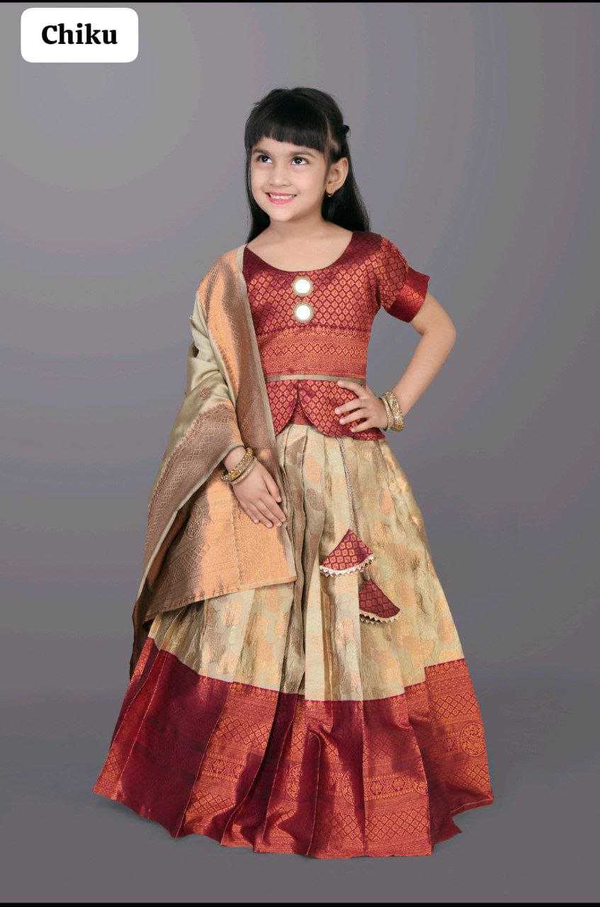 Ynf Jacquard KESH461 17 Kids Wear Wholesale Kids Designer Frock Kids Traditional Outfits Kids Lehenga Choli Manufacturer- Kapda Export