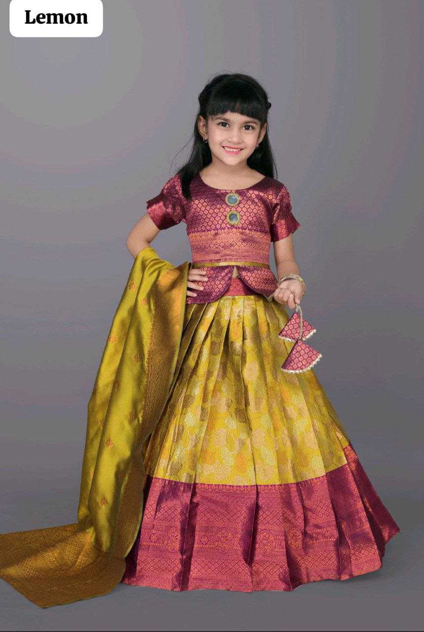Ynf Jacquard KESH461 17 Kids Wear Wholesale Kids Designer Frock Kids Traditional Outfits Kids Lehenga Choli Manufacturer- Kapda Export