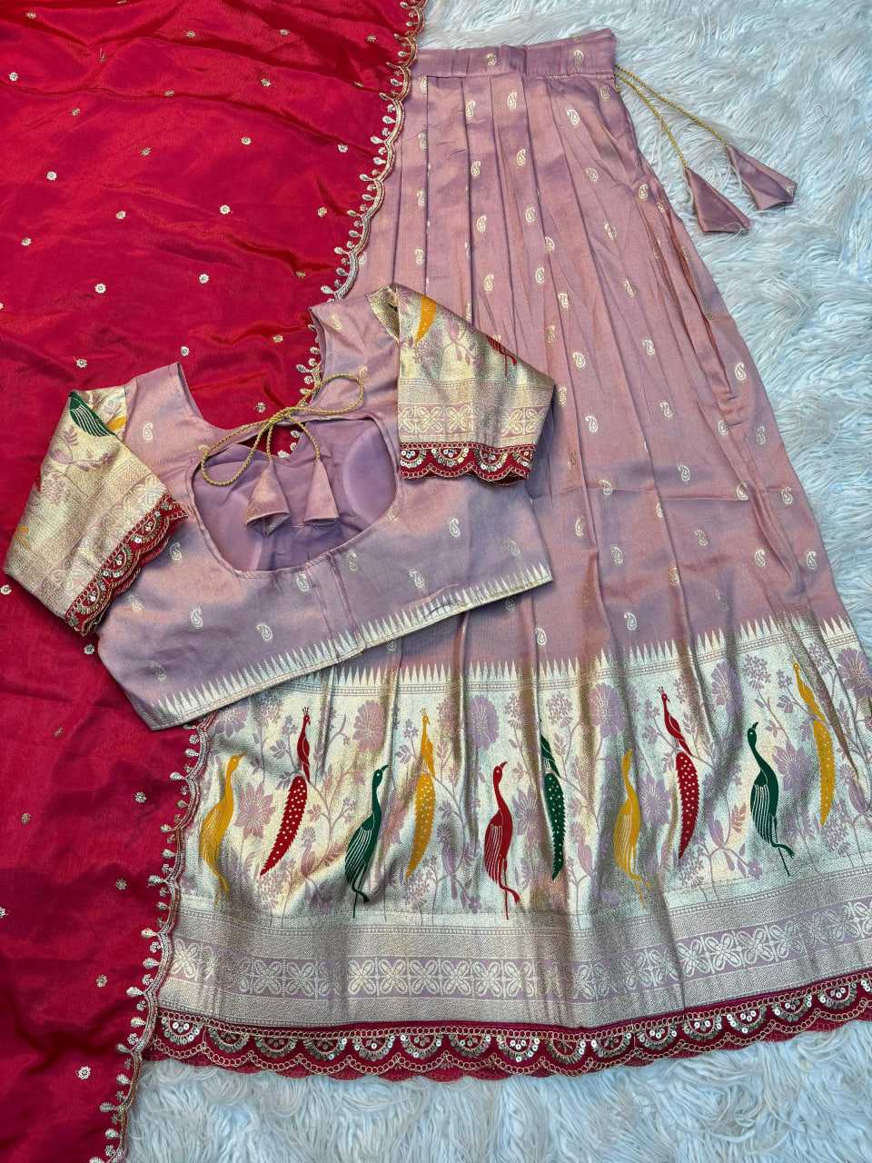 Ynf Jacquard RIN195 Peacock half Lehengas Wholesale Designer Lehenga Traditional Lehenga Lehenga With Dupatta Manufacturer- Kapda Export