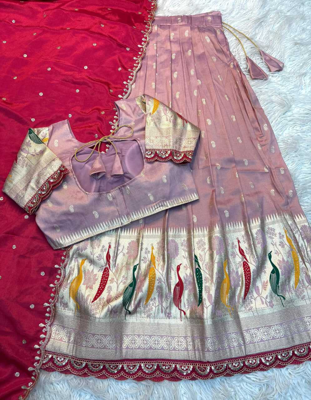 Ynf Jacquard RIN195 Peacock half Lehengas Wholesale Designer Lehenga Traditional Lehenga Lehenga With Dupatta Manufacturer- Kapda Export