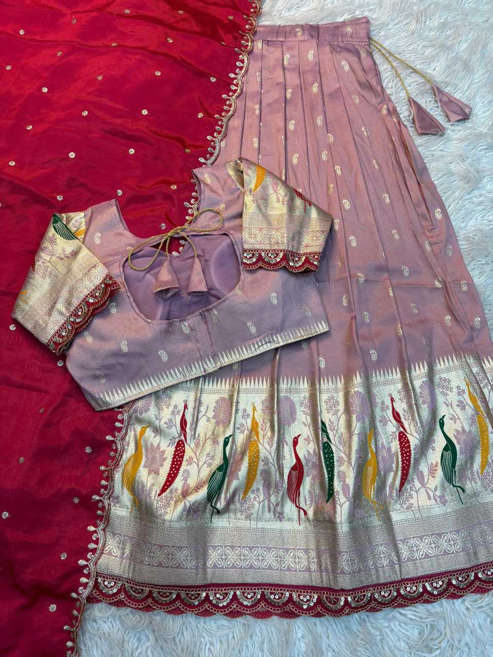 Ynf Jacquard RIN195 Peacock half Lehengas Wholesale Designer Lehenga Traditional Lehenga Lehenga With Dupatta Manufacturer- Kapda Export