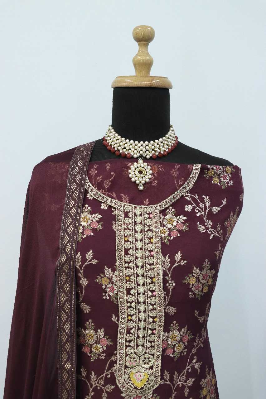 Ynf Jacquard Viscose RIN236 HITU 1554 Suits & Dresses Wholesale Wedding Suits Designer Suits Semi-Stitched Suits Manufacturer- Kapda Export