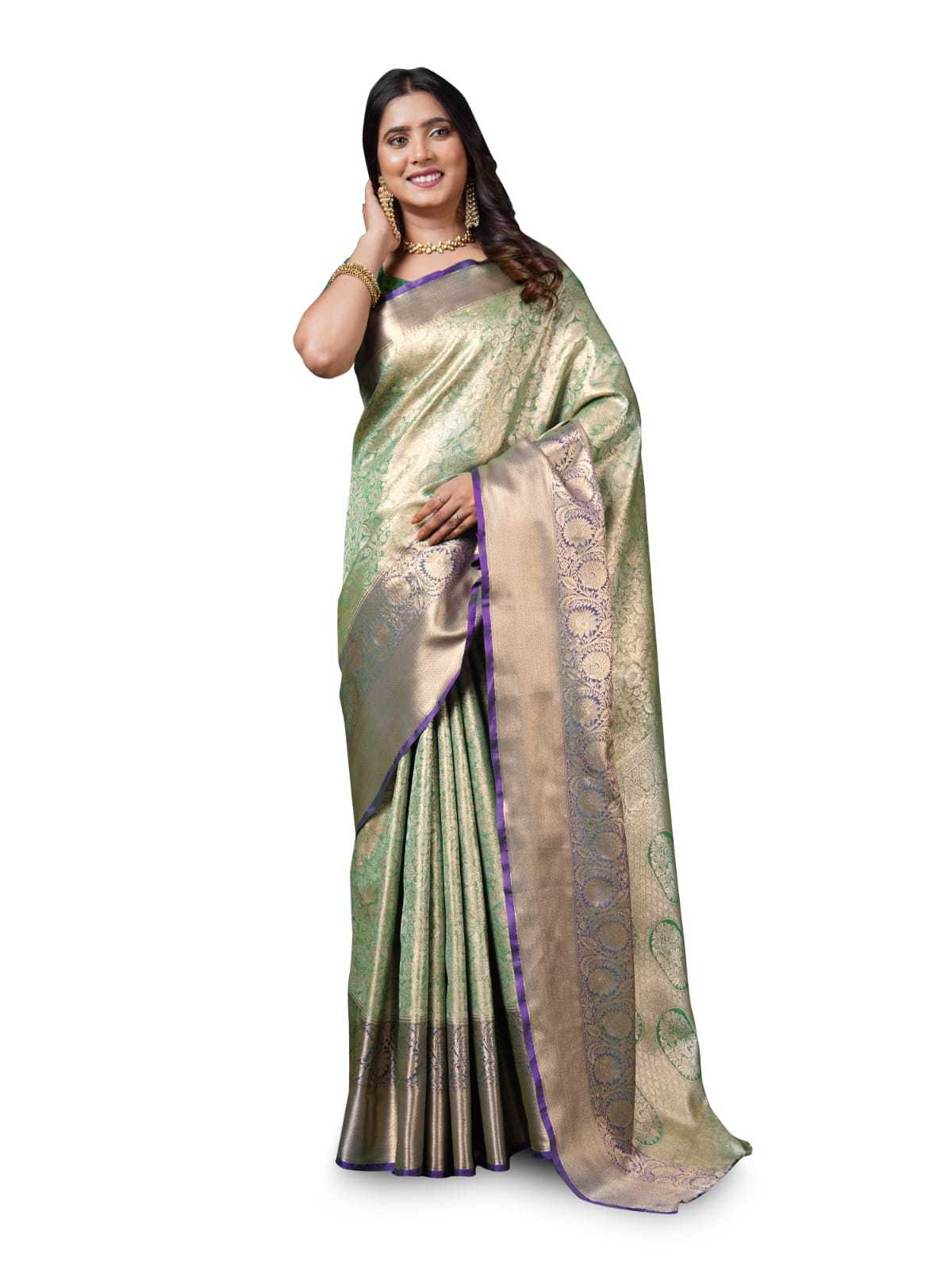 Ynf Kanjivaram Silk KESH692 KANKTALA Silk Sarees Festive Collections Wholesale Kanjivaram Silk Sarees Zari Border Silk Sarees Festival Silk Sarees Manufacturer- Kapda Export