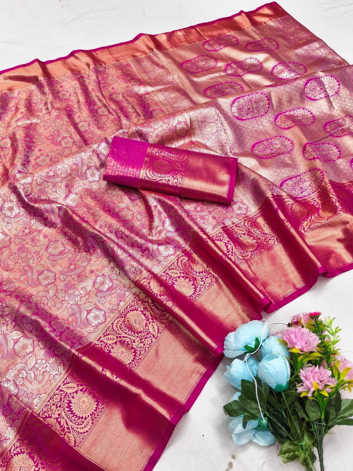 Ynf Kanjivaram Silk KESH692 KANKTALA Silk Sarees Festive Collections Wholesale Kanjivaram Silk Sarees Zari Border Silk Sarees Festival Silk Sarees Manufacturer- Kapda Export