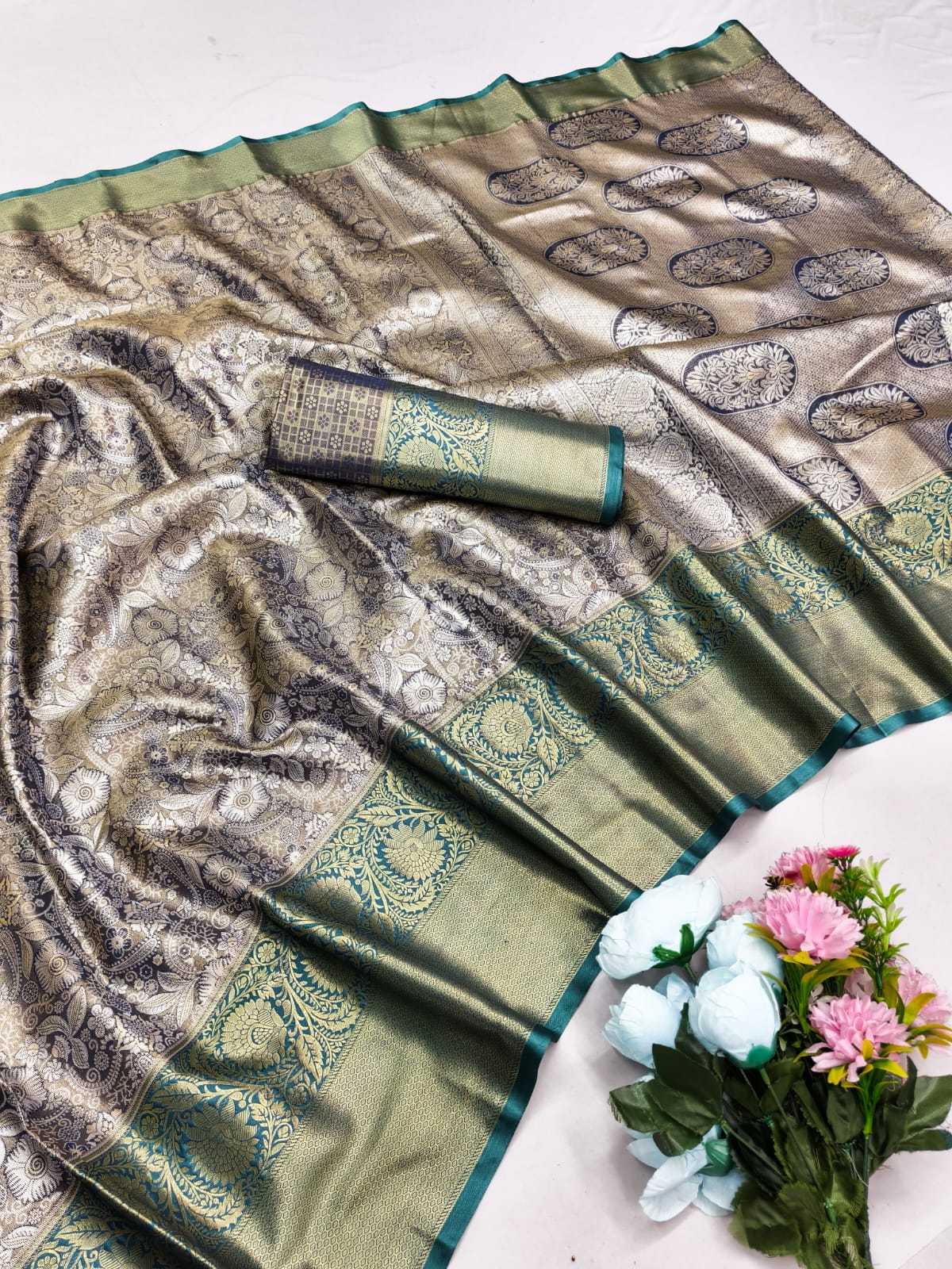 Ynf Kanjivaram Silk KESH692 KANKTALA Silk Sarees Festive Collections Wholesale Kanjivaram Silk Sarees Zari Border Silk Sarees Festival Silk Sarees Manufacturer- Kapda Export