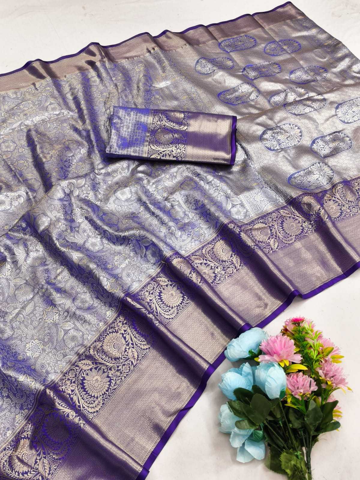 Ynf Kanjivaram Silk KESH692 KANKTALA Silk Sarees Festive Collections Wholesale Kanjivaram Silk Sarees Zari Border Silk Sarees Festival Silk Sarees Manufacturer- Kapda Export