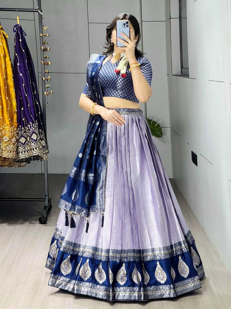 Ynf Kanjivaram Silk RIN119 8116 Lehengas Wholesale Wedding Lehenga Embroidered Lehenga Golden Lehenga Manufacturer- Kapda Export