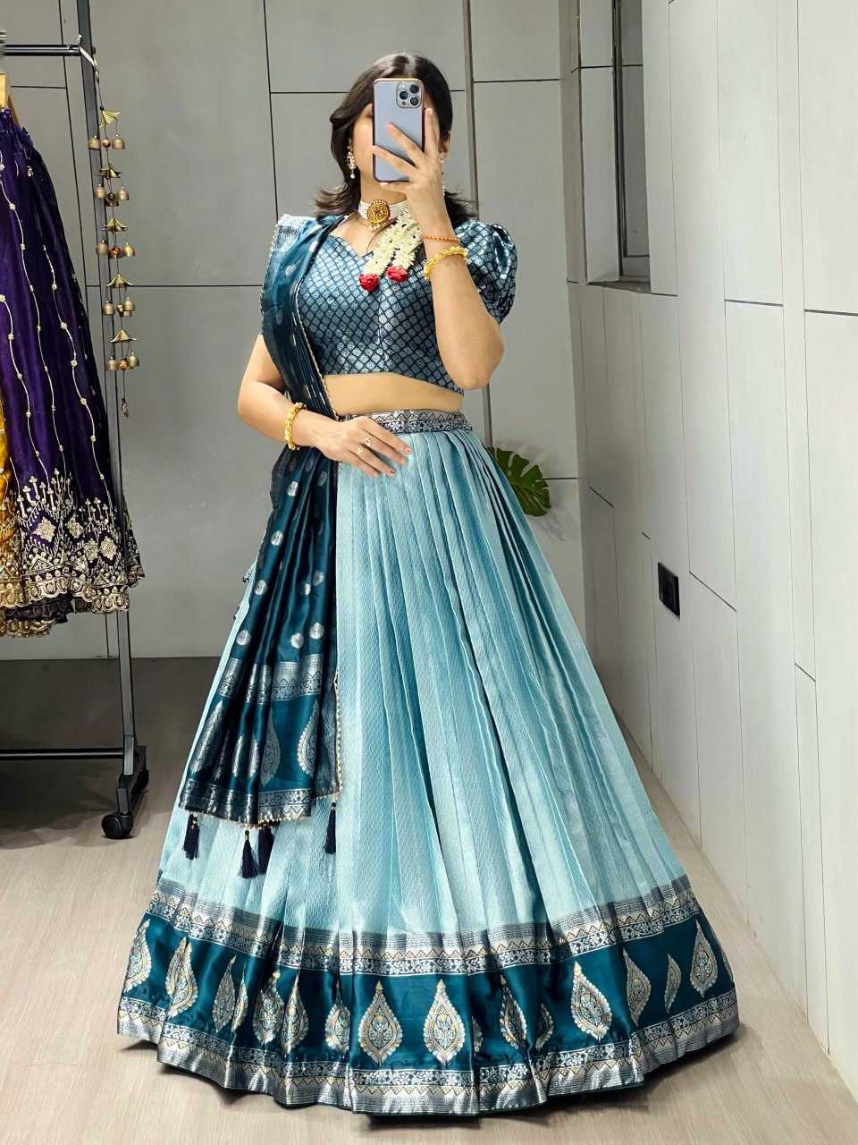 Ynf Kanjivaram Silk RIN119 8116 Lehengas Wholesale Wedding Lehenga Embroidered Lehenga Golden Lehenga Manufacturer- Kapda Export