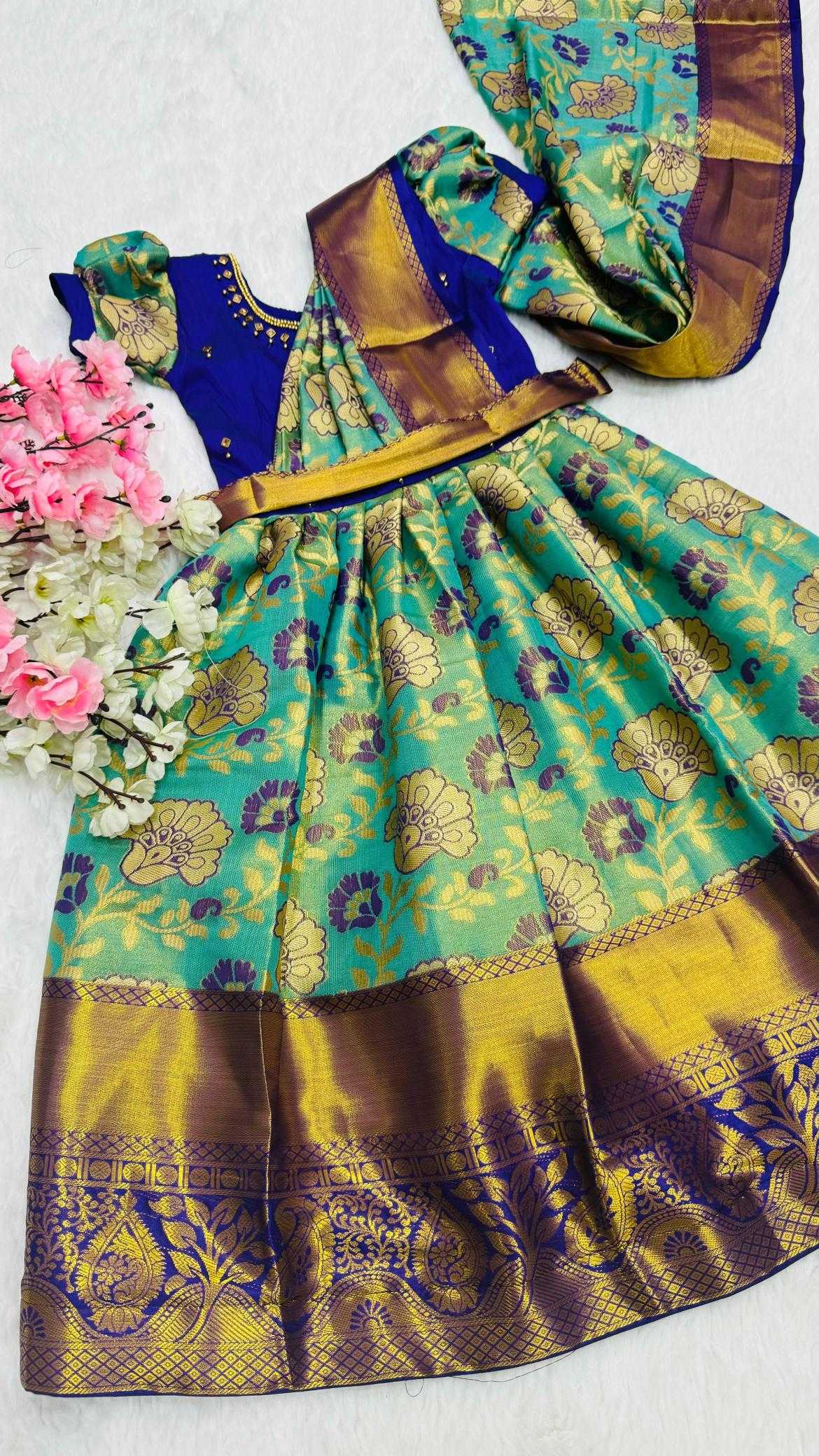 Ynf Kanjivaram Silk RIN235 258 Kids Wear Wholesale Kids Ethnic Wear Kids Traditional Outfits Indian Wear For Kids Manufacturer- Kapda Export