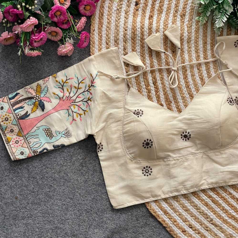 Ynf Khadi Cotton KESH411 haki Readymade Blouses Wholesale Designer Blouse Cotton Blouse Party Wear Blouse Manufacturer- Kapda Export