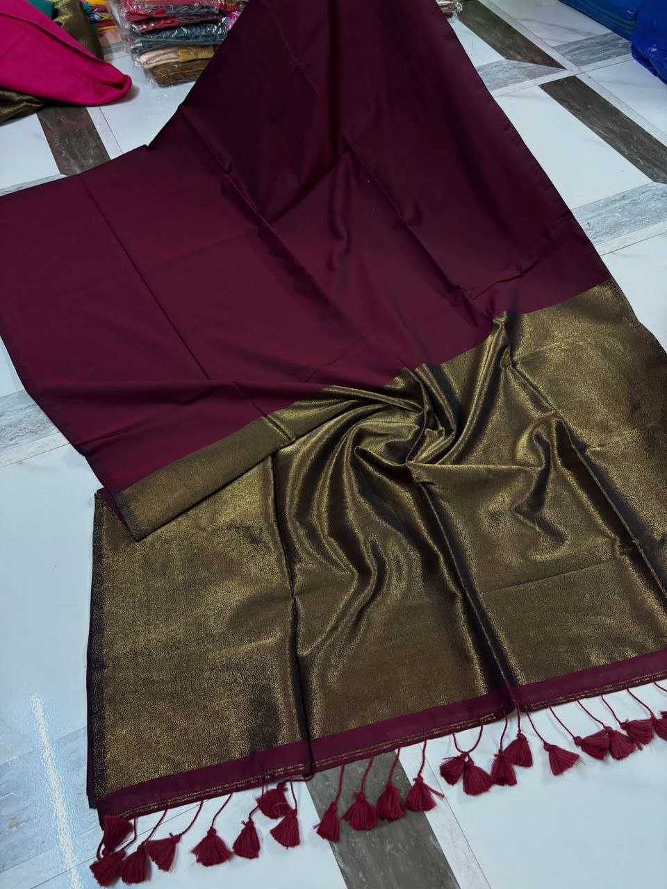 Ynf Khadi Cotton KESH525 KHADI ZARI Sarees Wholesale Uniform Sarees Plain Sarees Festive Sarees Manufacturer- Kapda Export
