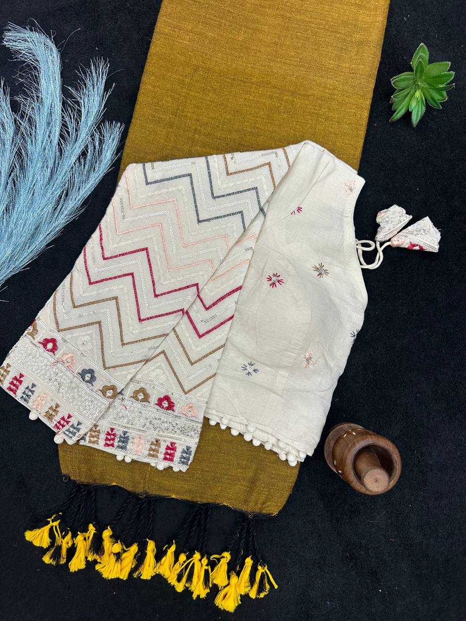 Ynf Khadi Cotton KESH653 18 Sarees Readymade Blouses Wholesale Designer Blouse Cotton Blouse Party Wear Blouse Manufacturer- Kapda Export