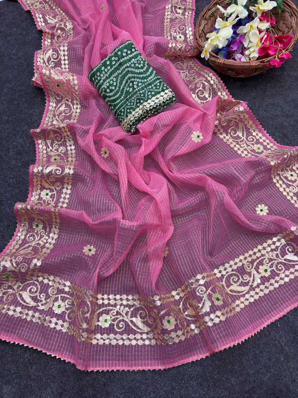 Ynf Kota Checks KESH592 zari weave Sarees Wholesale Party Wear Sarees Zari Sarees Kora Sarees Manufacturer- Kapda Export