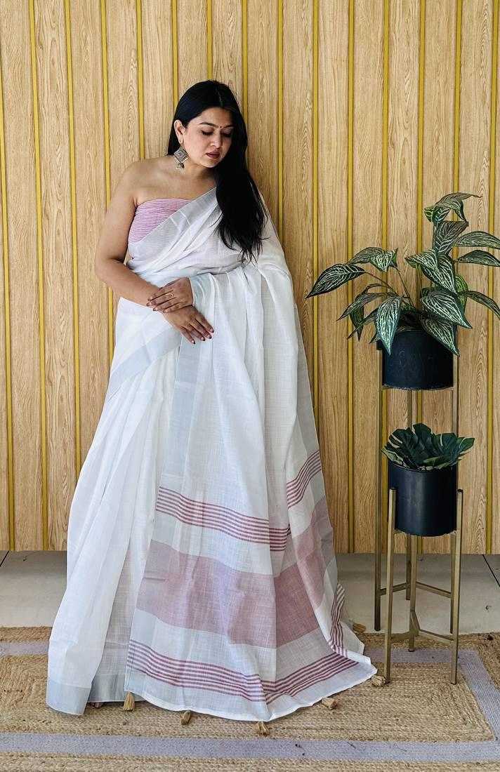 Ynf Linen KESH626 1062 Sarees Wholesale White Sarees Linen Sarees Festive Sarees Manufacturer- Kapda Export