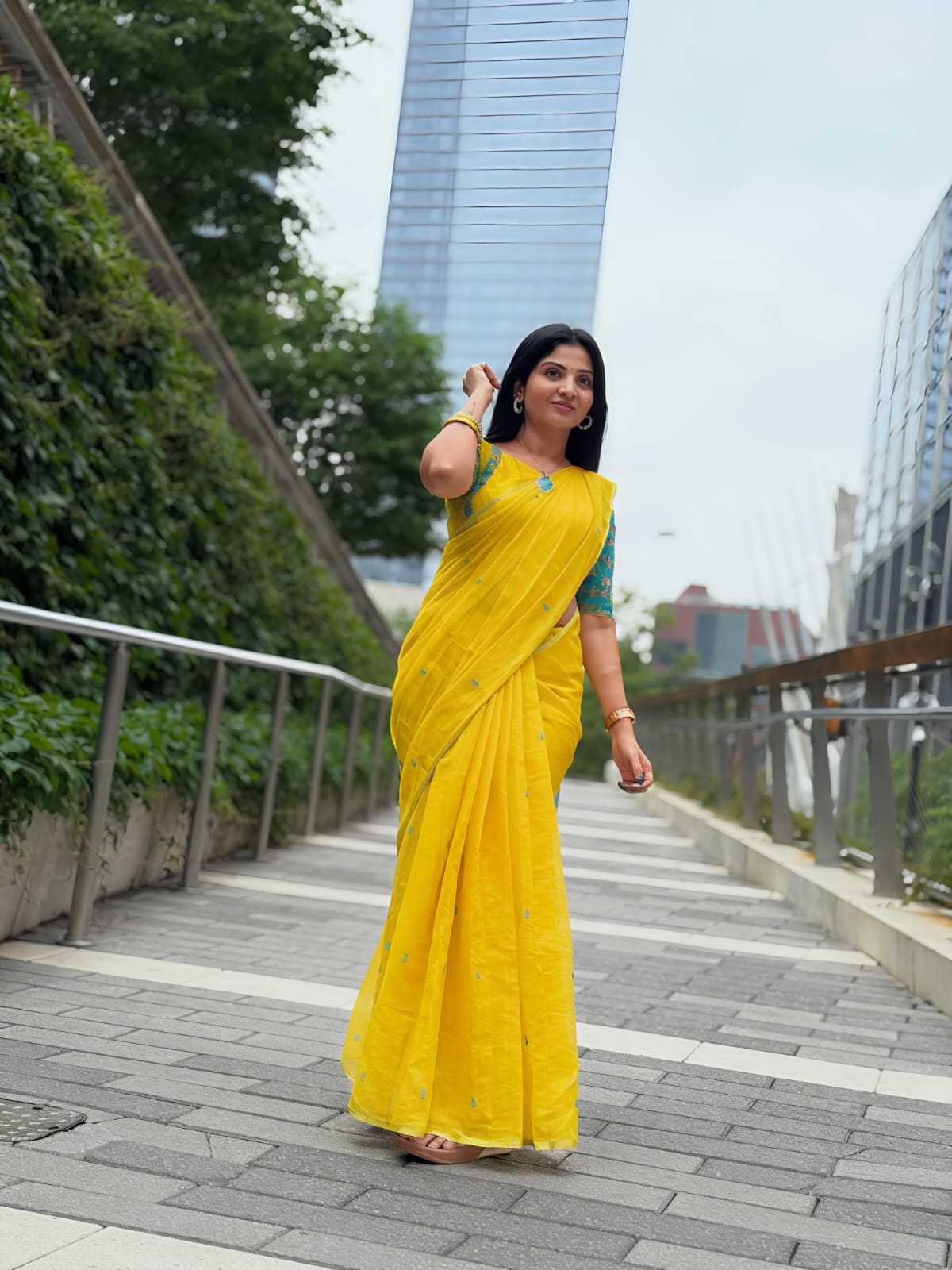 Ynf Linen KESH682 Kalamkari Sarees Wholesale Designer Sarees Kalamkari Sarees Ruffle Sarees Manufacturer- Kapda Export