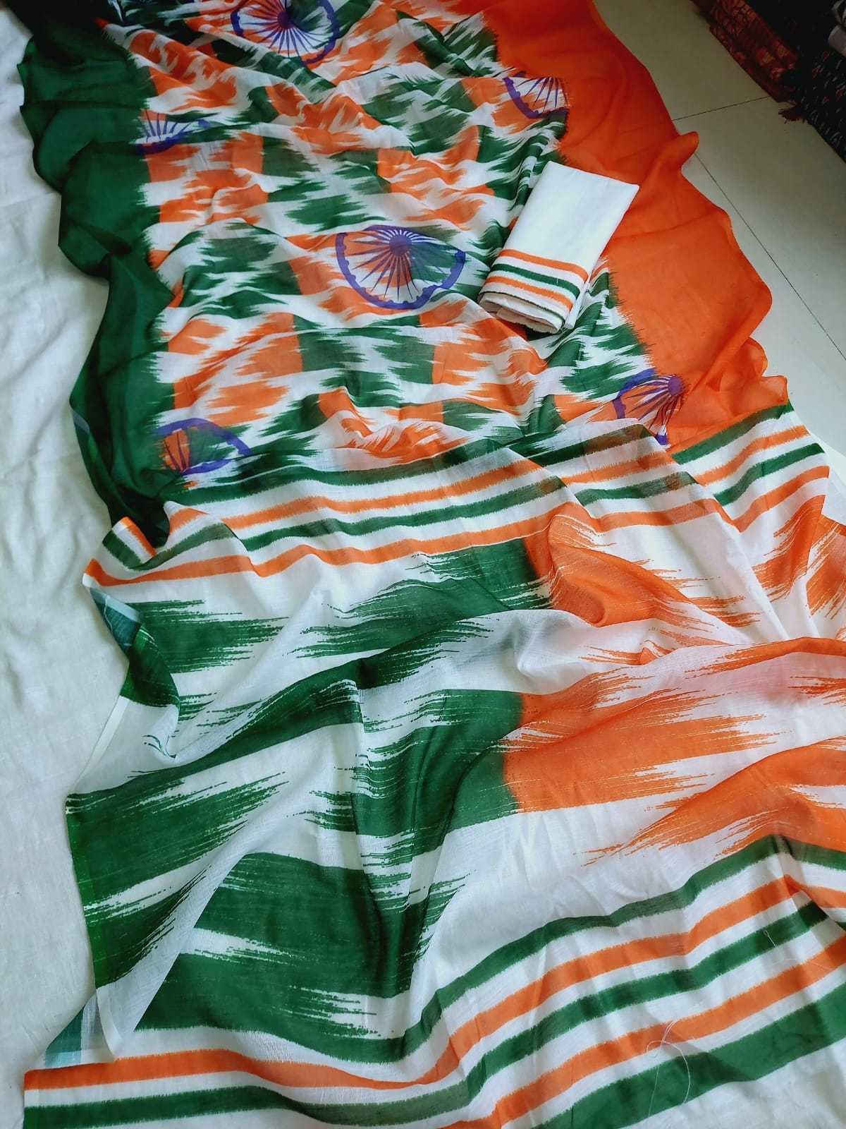 Ynf Linen KESH682 Tiranga Sarees Festive Collections Wholesale Fancy Sarees Printed Sarees Republic Day Collections Manufacturer- Kapda Export