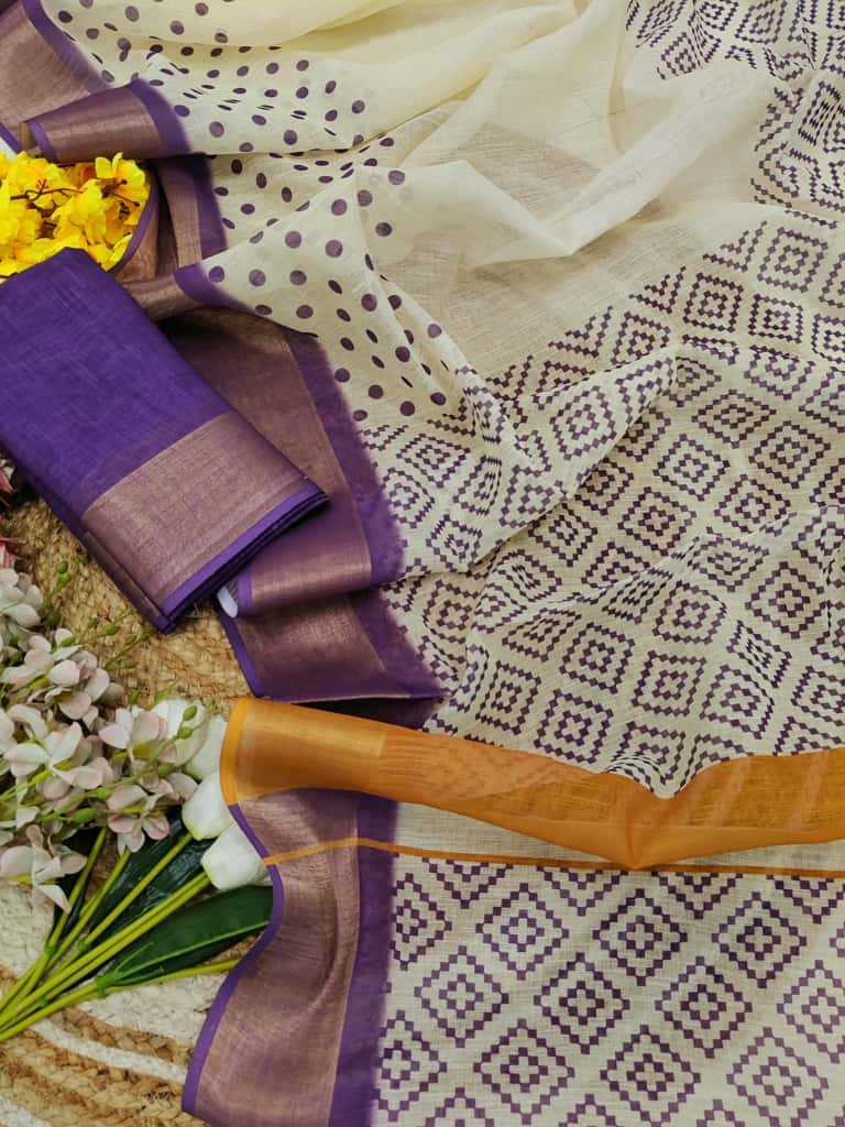 Ynf Linen KESH682 Zari Sarees Wholesale Printed Sarees Zari Sarees Golden Sarees Manufacturer- Kapda Export