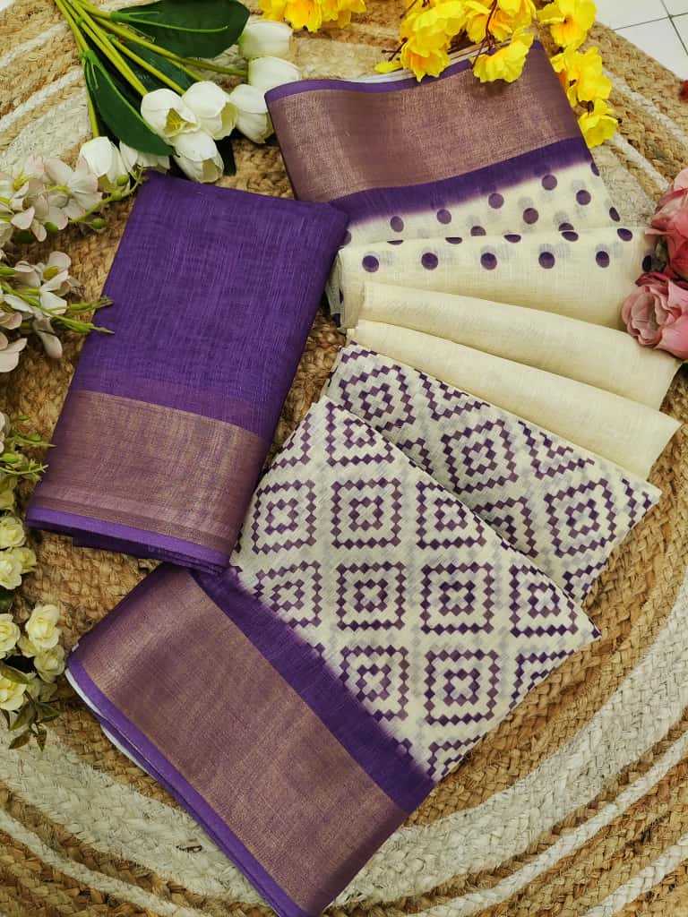 Ynf Linen KESH682 Zari Sarees Wholesale Printed Sarees Zari Sarees Golden Sarees Manufacturer- Kapda Export