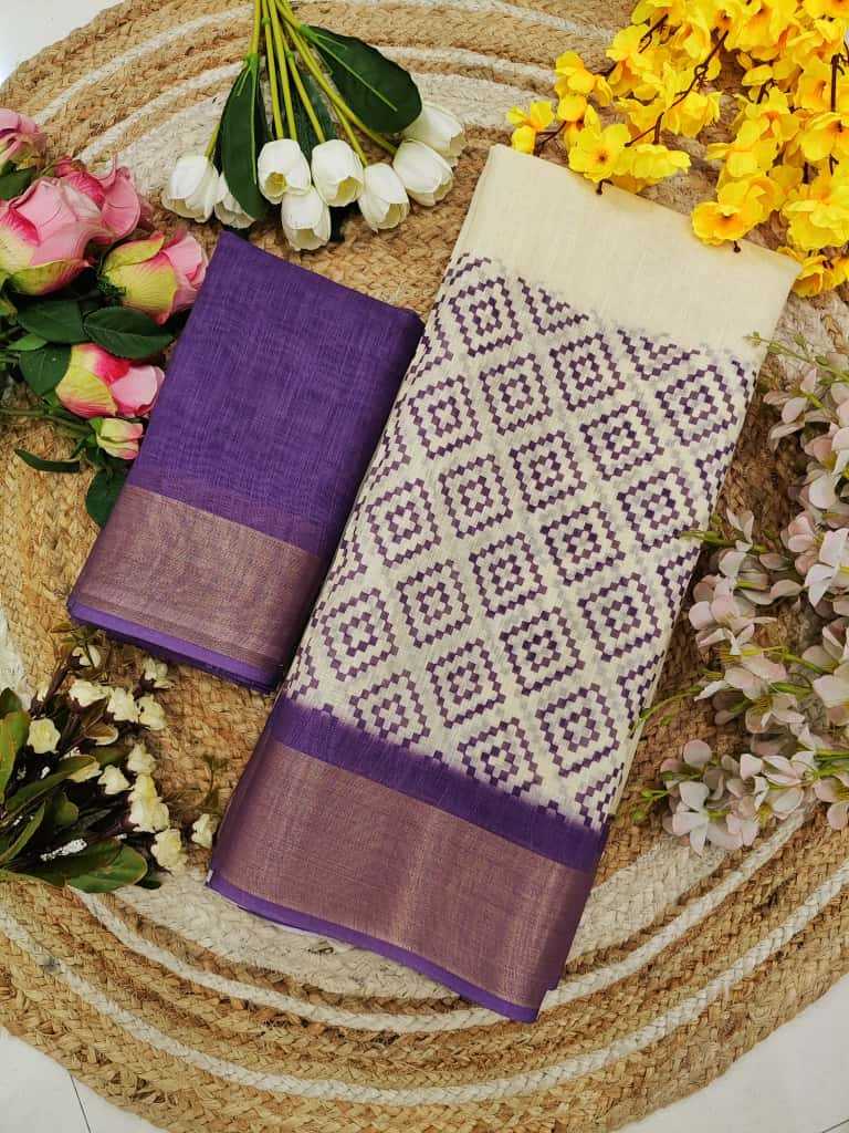 Ynf Linen KESH682 Zari Sarees Wholesale Printed Sarees Zari Sarees Golden Sarees Manufacturer- Kapda Export