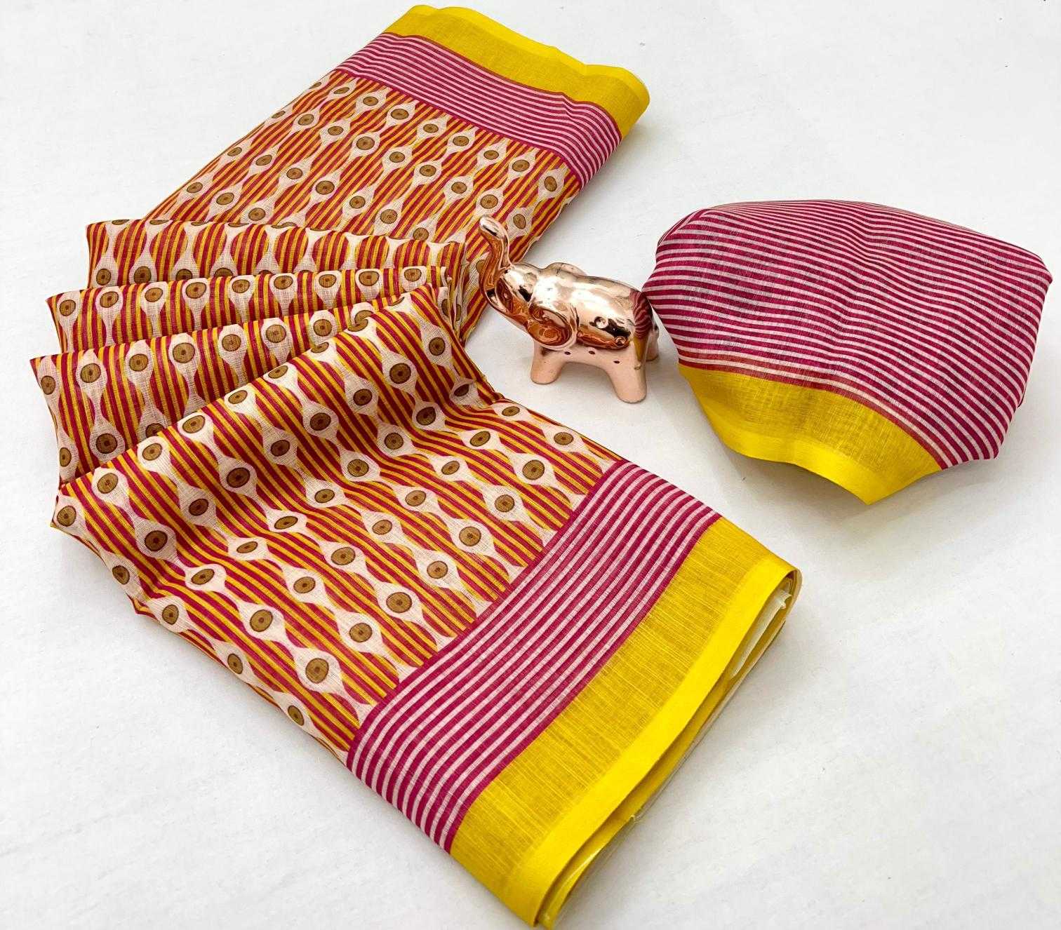 Ynf Linen KESH695 Abha Linen Sarees Wholesale Batik Sarees Kalamkari Sarees Festive Sarees Manufacturer- Kapda Export