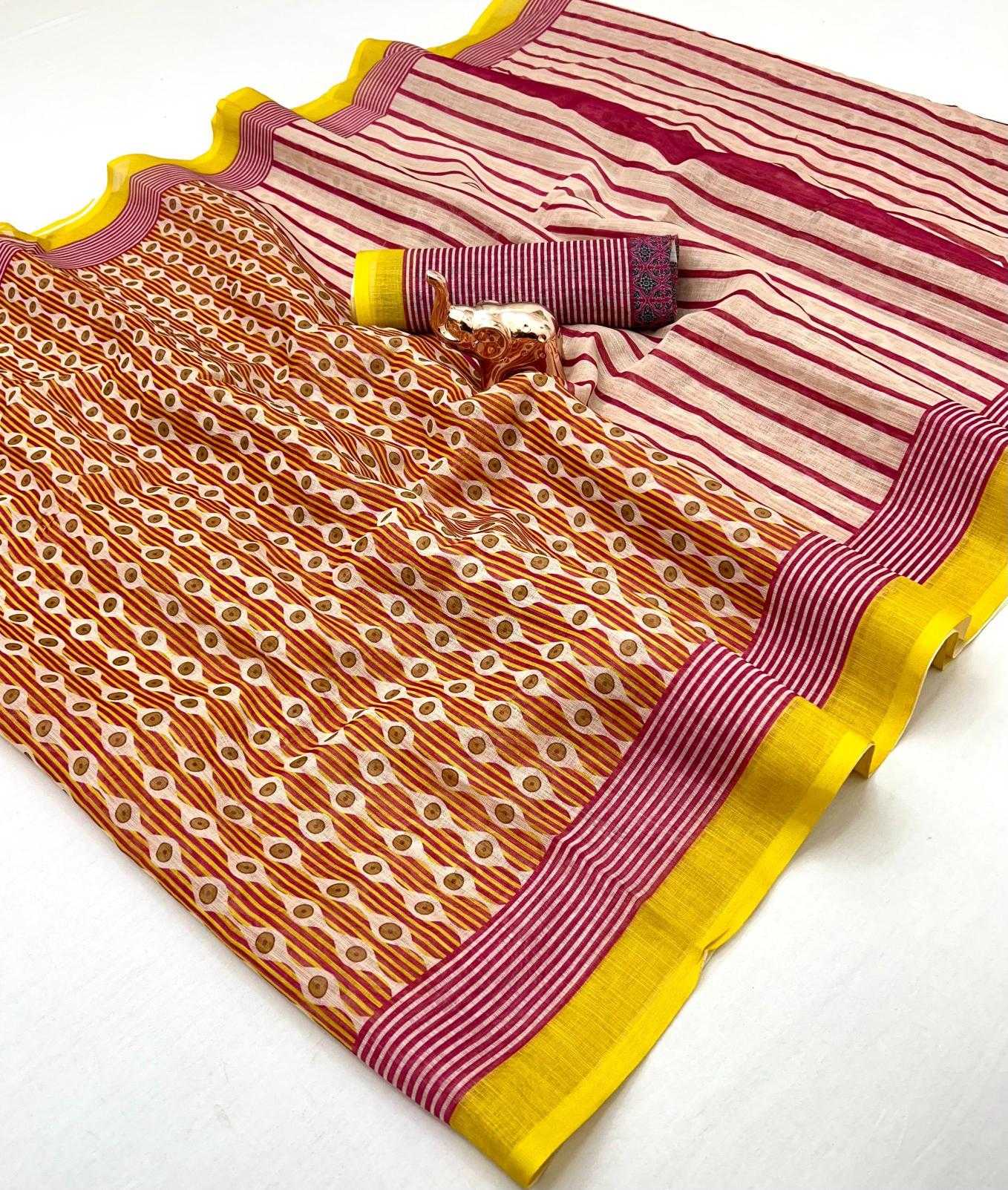 Ynf Linen KESH695 Abha Linen Sarees Wholesale Batik Sarees Kalamkari Sarees Festive Sarees Manufacturer- Kapda Export