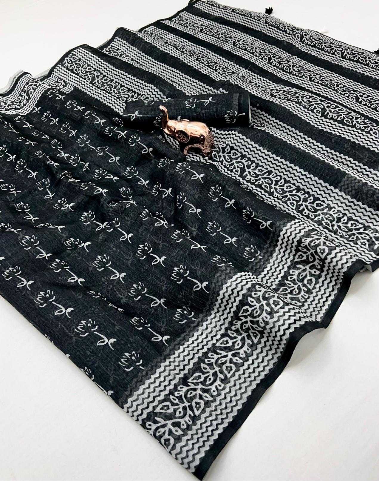 Ynf Linen KESH695 Abha Linen Sarees Wholesale Batik Sarees Kalamkari Sarees Festive Sarees Manufacturer- Kapda Export