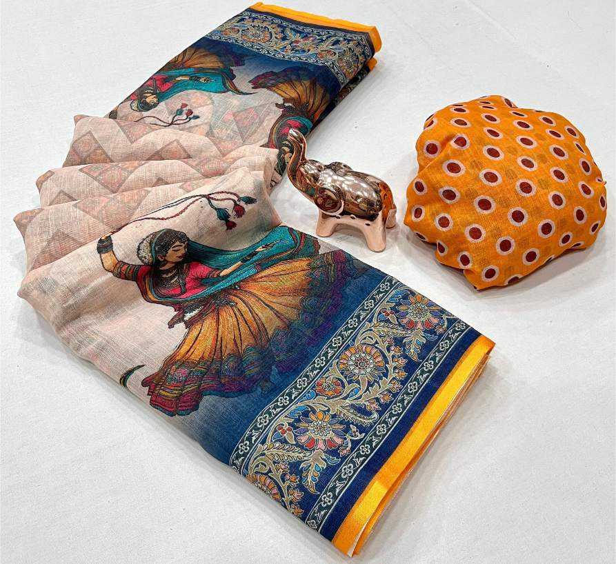 Ynf Linen KESH695 NAVRATRI Sarees Festive Collections Wholesale Floral Sarees Festive Sarees Navratri Dresses Manufacturer- Kapda Export