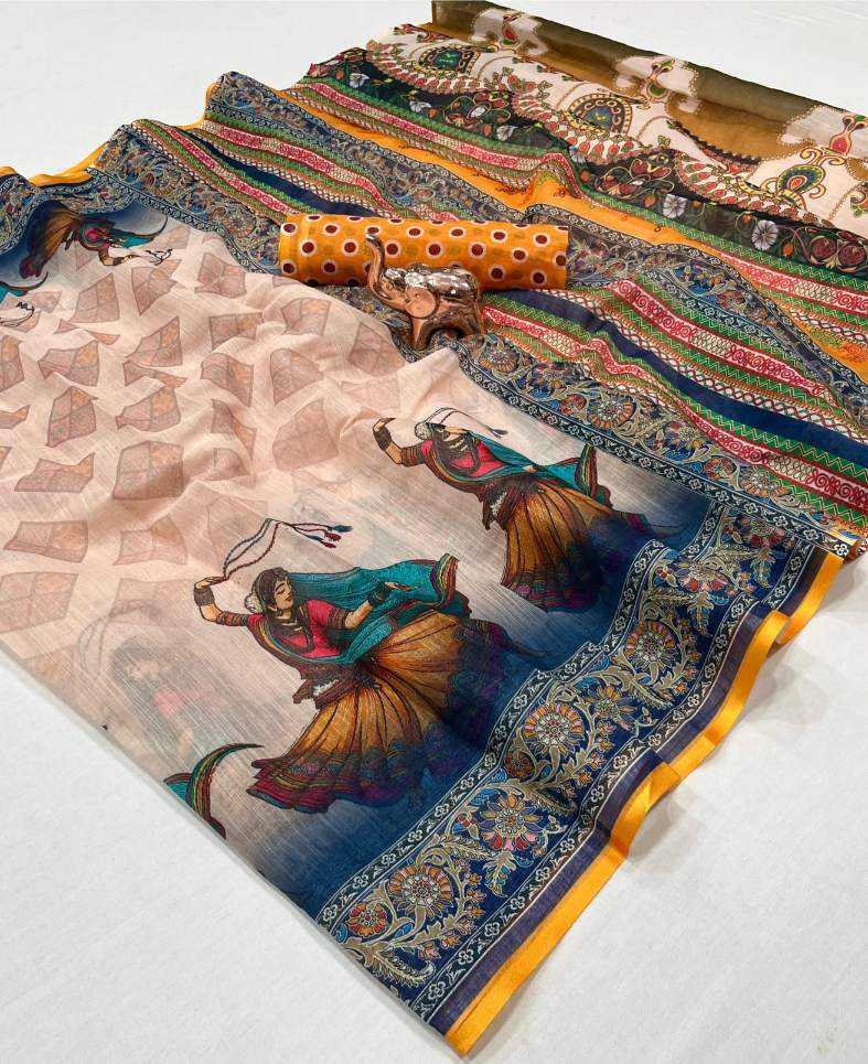 Ynf Linen KESH695 NAVRATRI Sarees Festive Collections Wholesale Floral Sarees Festive Sarees Navratri Dresses Manufacturer- Kapda Export