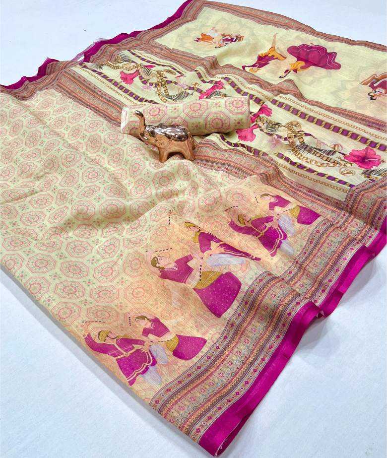 Ynf Linen KESH695 NAVRATRI Sarees Festive Collections Wholesale Floral Sarees Festive Sarees Navratri Dresses Manufacturer- Kapda Export