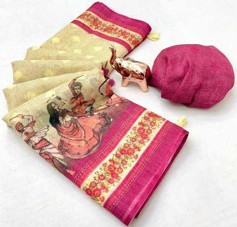 Ynf Linen KESH695 NAVRATRI Sarees Festive Collections Wholesale Floral Sarees Festive Sarees Navratri Dresses Manufacturer- Kapda Export