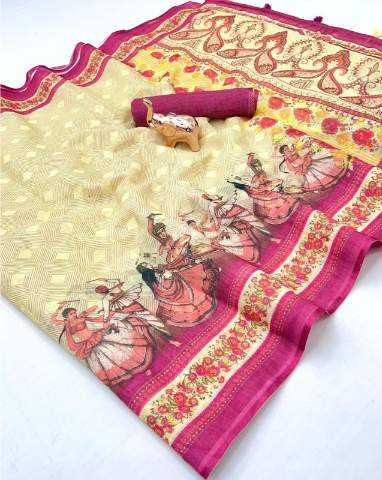 Ynf Linen KESH695 NAVRATRI Sarees Festive Collections Wholesale Floral Sarees Festive Sarees Navratri Dresses Manufacturer- Kapda Export