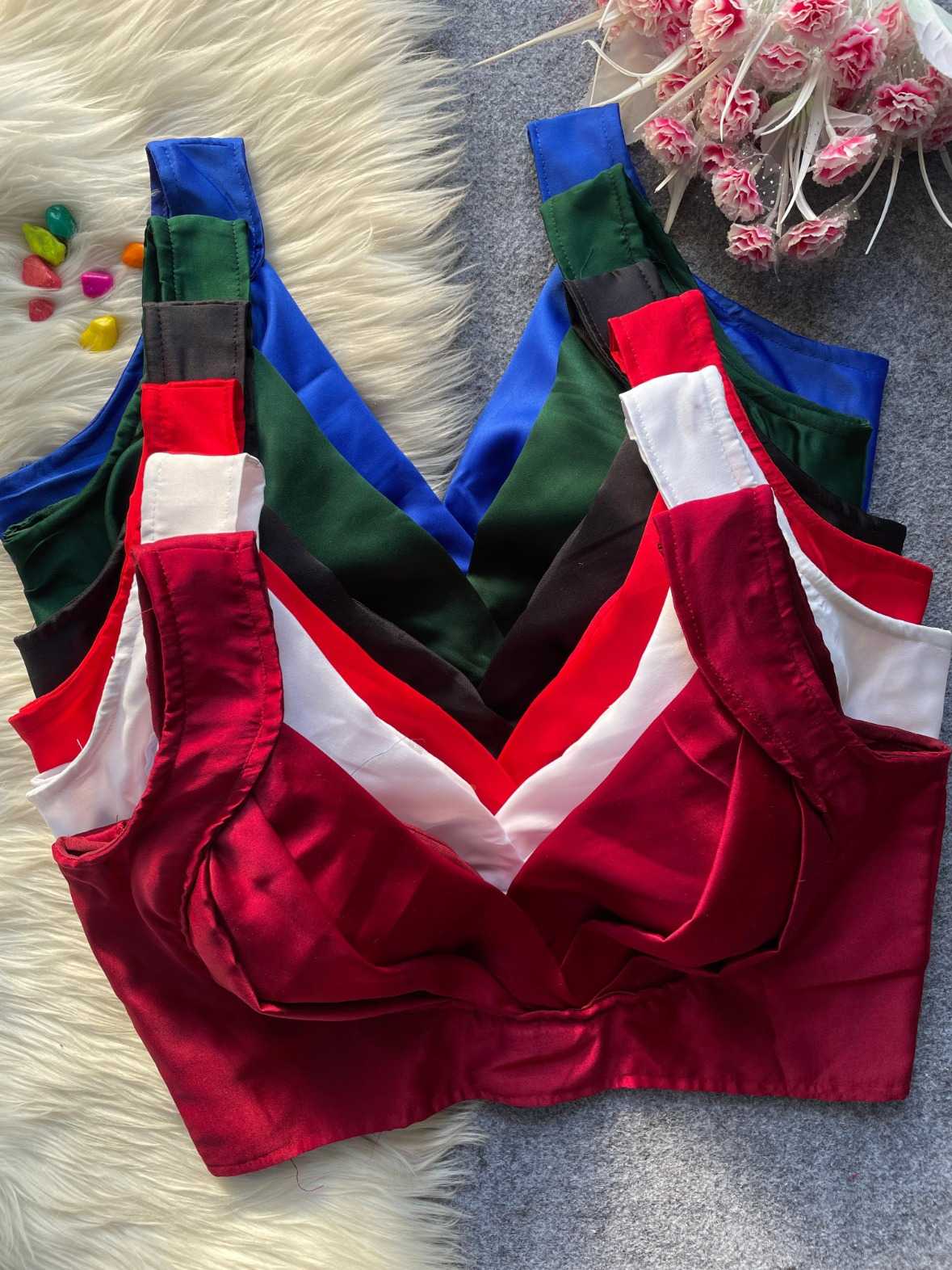 Ynf Malay Satin Silk KESH411 amina Readymade Blouses Wholesale Blouse Cotton Blouse Party Wear Blouse Manufacturer- Kapda Export