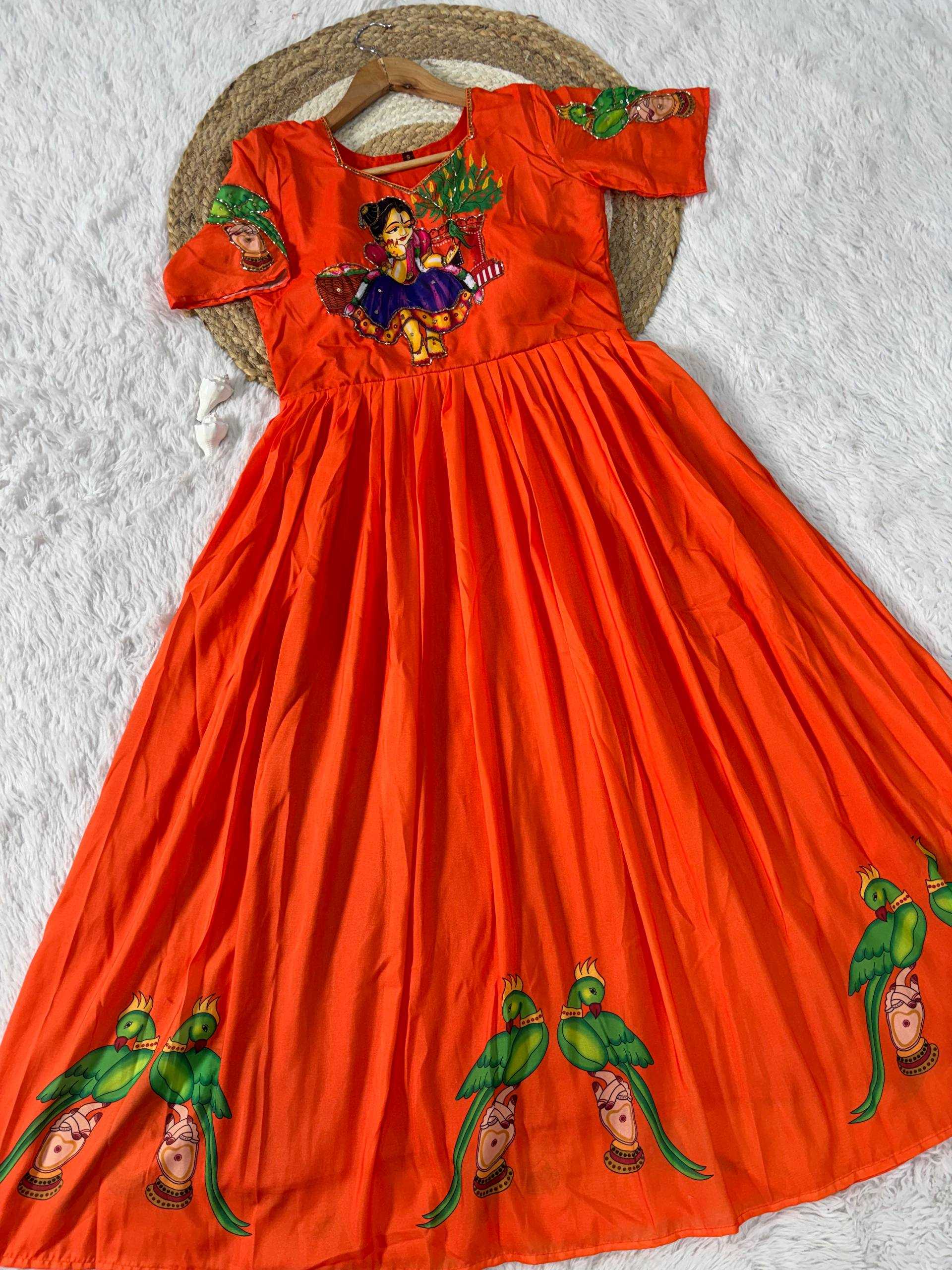 Ynf Muslin KESH485 116 Gowns Wholesale Printed Gowns Party Wear Gowns Designer Gowns Manufacturer- Kapda Export