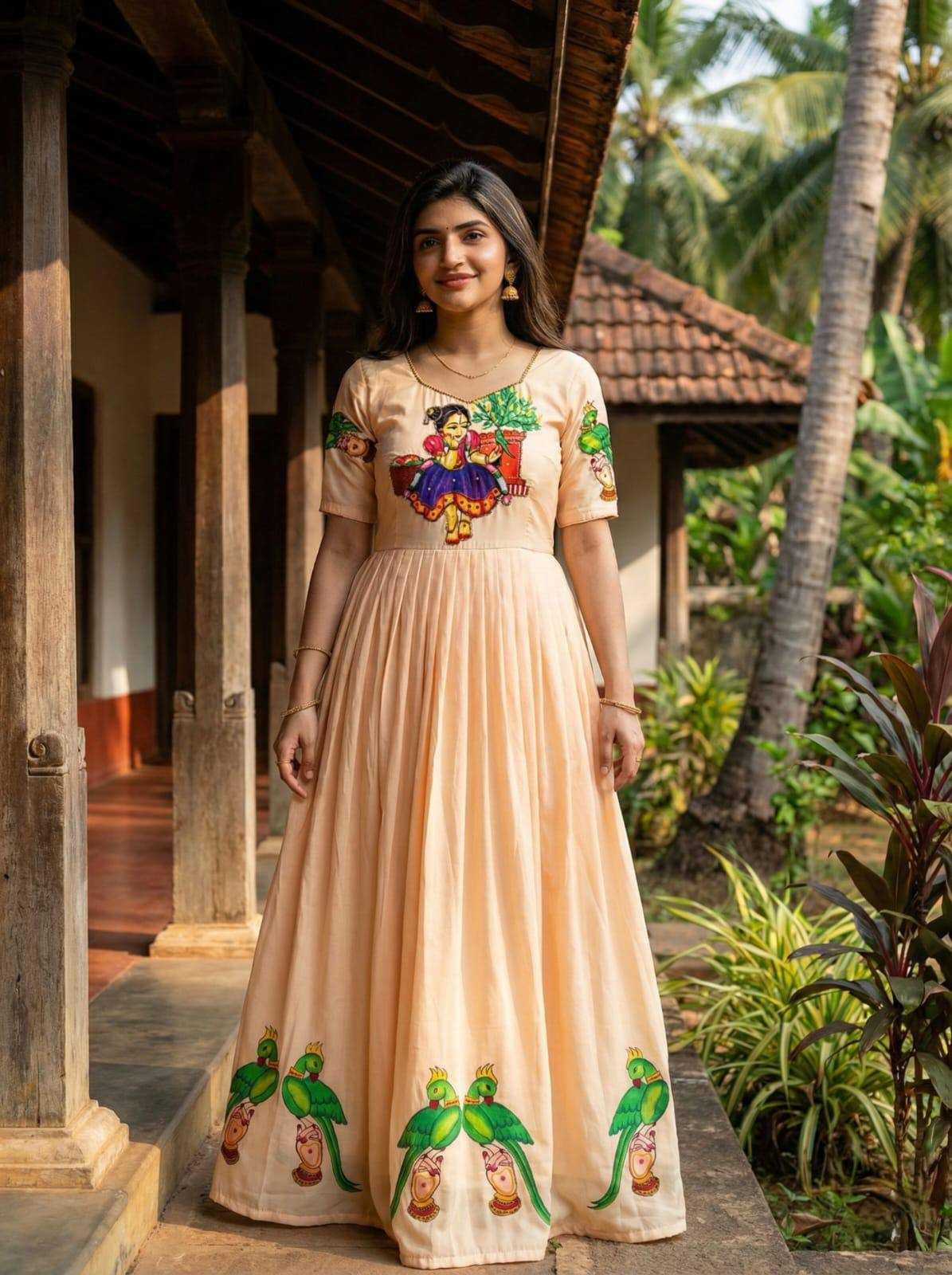 Ynf Muslin KESH485 116 Gowns Wholesale Printed Gowns Party Wear Gowns Designer Gowns Manufacturer- Kapda Export