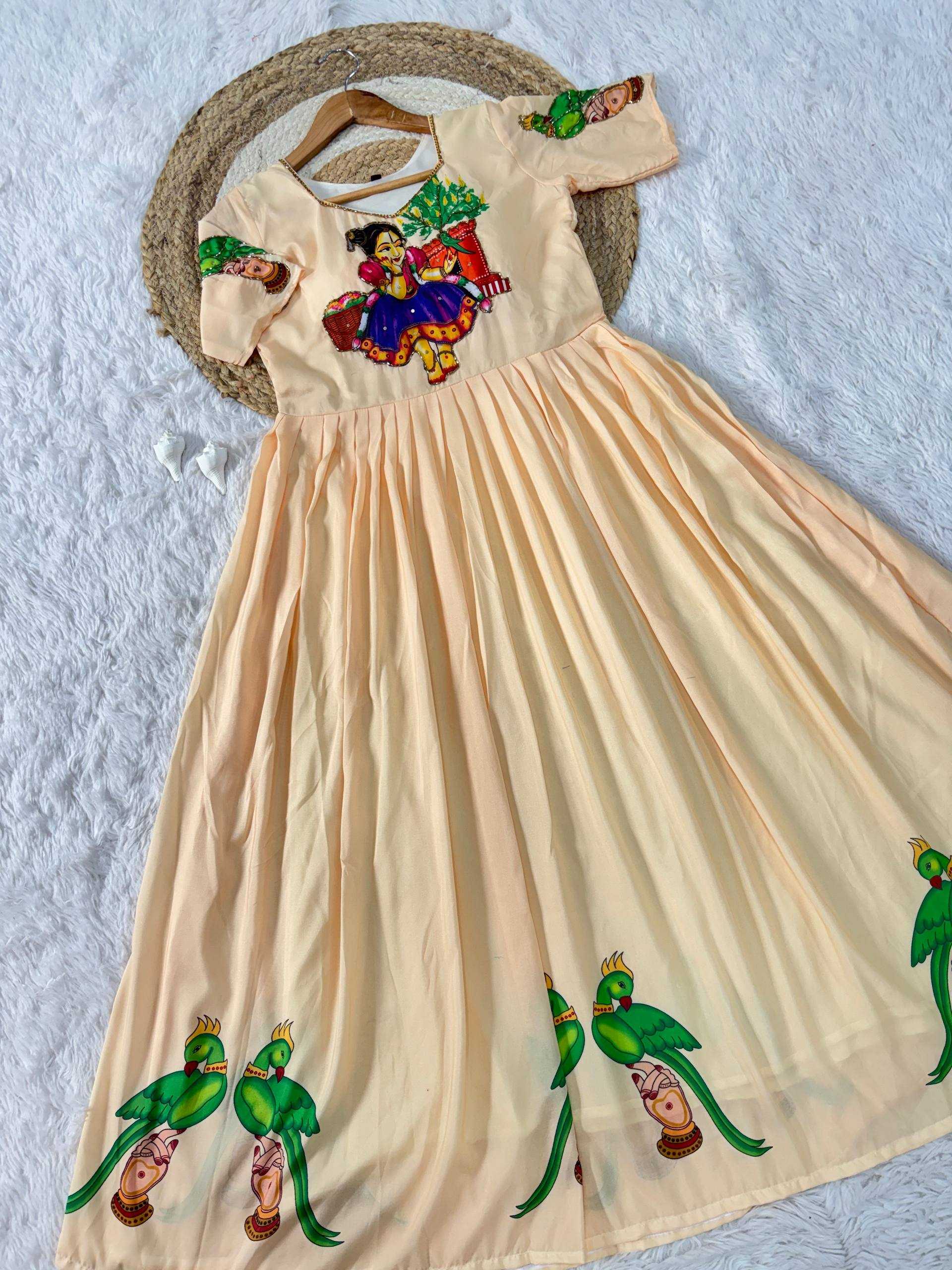 Ynf Muslin KESH485 116 Gowns Wholesale Printed Gowns Party Wear Gowns Designer Gowns Manufacturer- Kapda Export