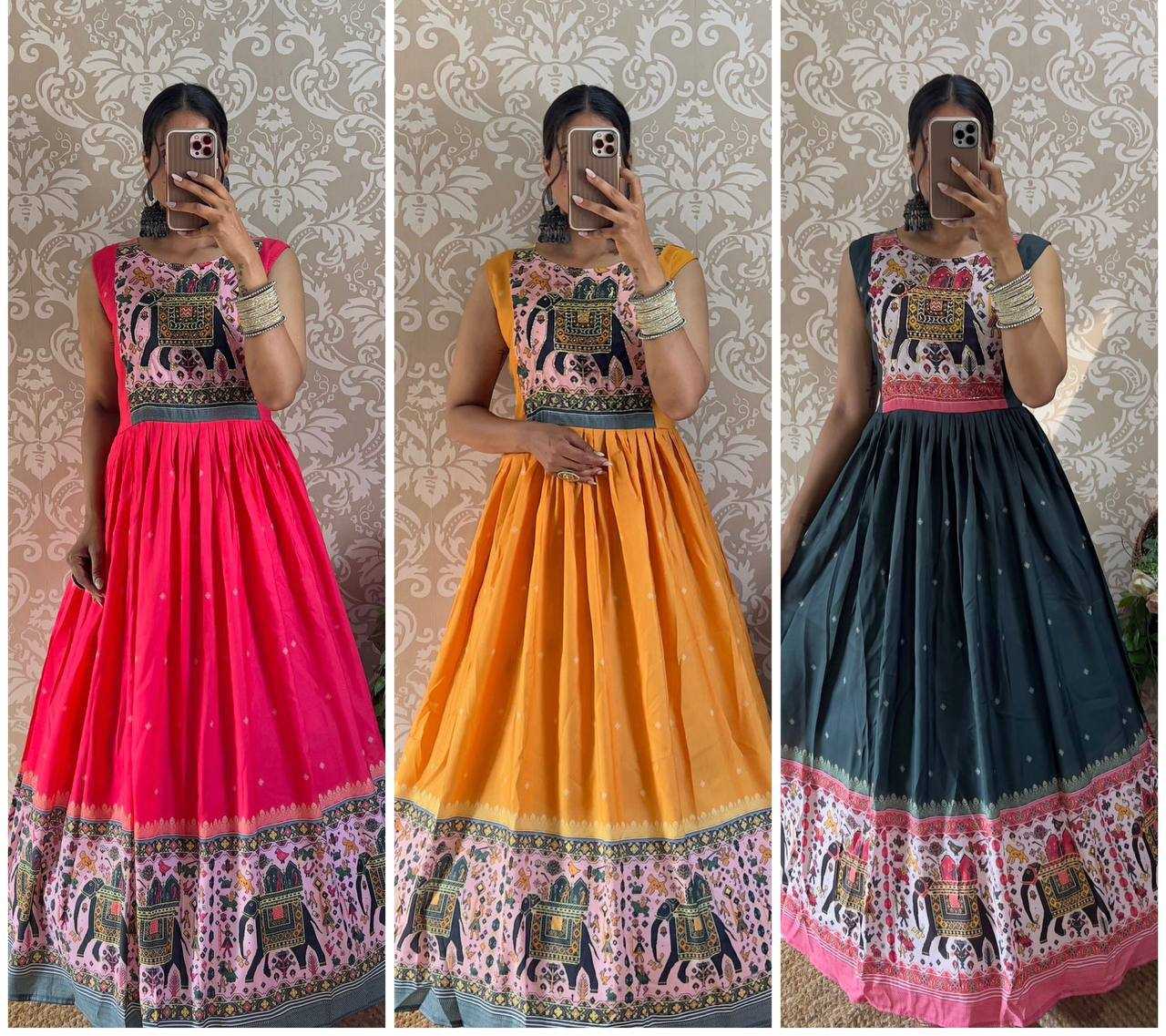 Ynf Muslin Silk KESH655 105 Gowns Festive Collections Wholesale Anarkali Gown Silk Gowns Navratri Dresses Manufacturer- Kapda Export