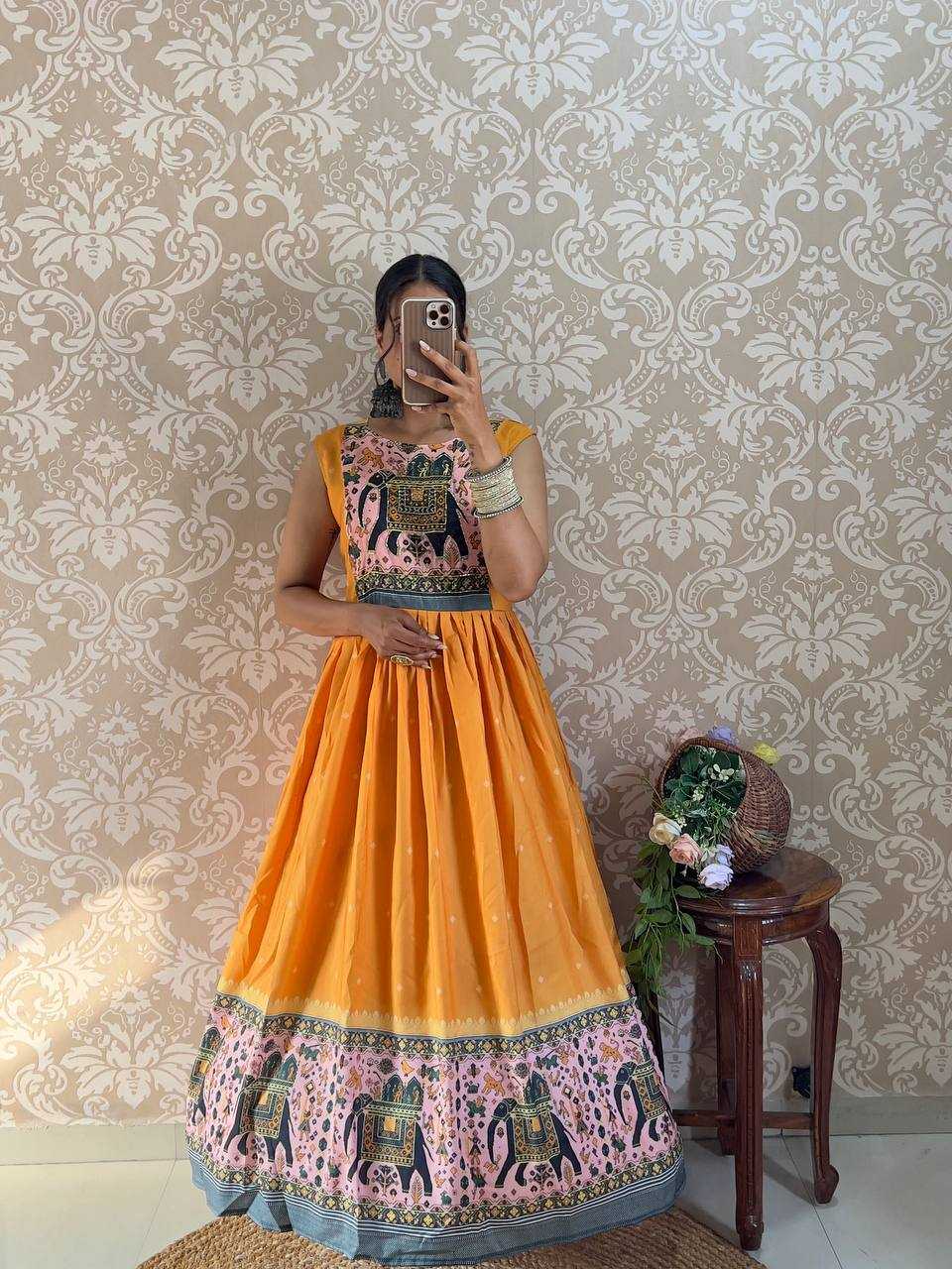 Ynf Muslin Silk KESH655 105 Gowns Festive Collections Wholesale Anarkali Gown Silk Gowns Navratri Dresses Manufacturer- Kapda Export