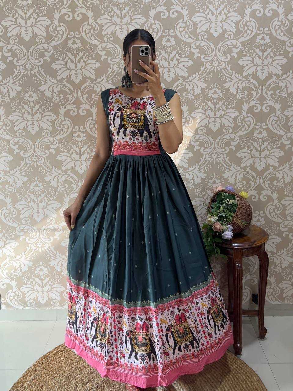 Ynf Muslin Silk KESH655 105 Gowns Festive Collections Wholesale Anarkali Gown Silk Gowns Navratri Dresses Manufacturer- Kapda Export