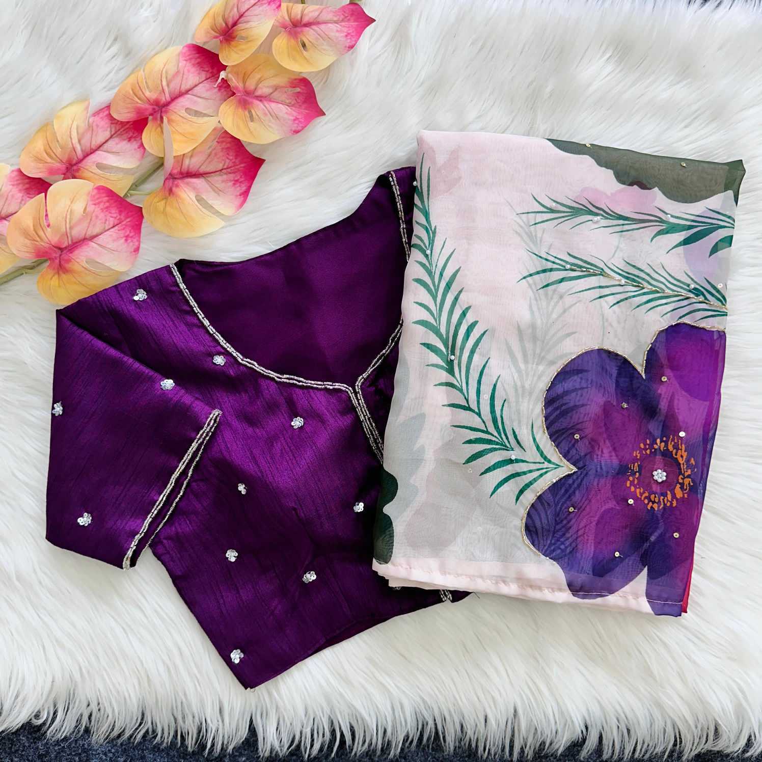 Ynf Organza KESH549 MORTIS Sarees Wholesale Designer Sarees Printed Sarees Hand Printed Saree Manufacturer- Kapda Export