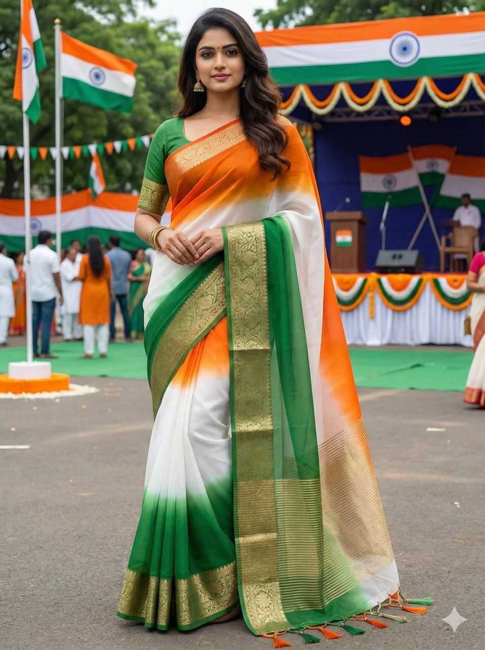 Ynf Organza KESH577 145 Sarees Festive Collections Wholesale Indian Sarees Republic Day Collections Independence Day Collections Manufacturer- Kapda Export