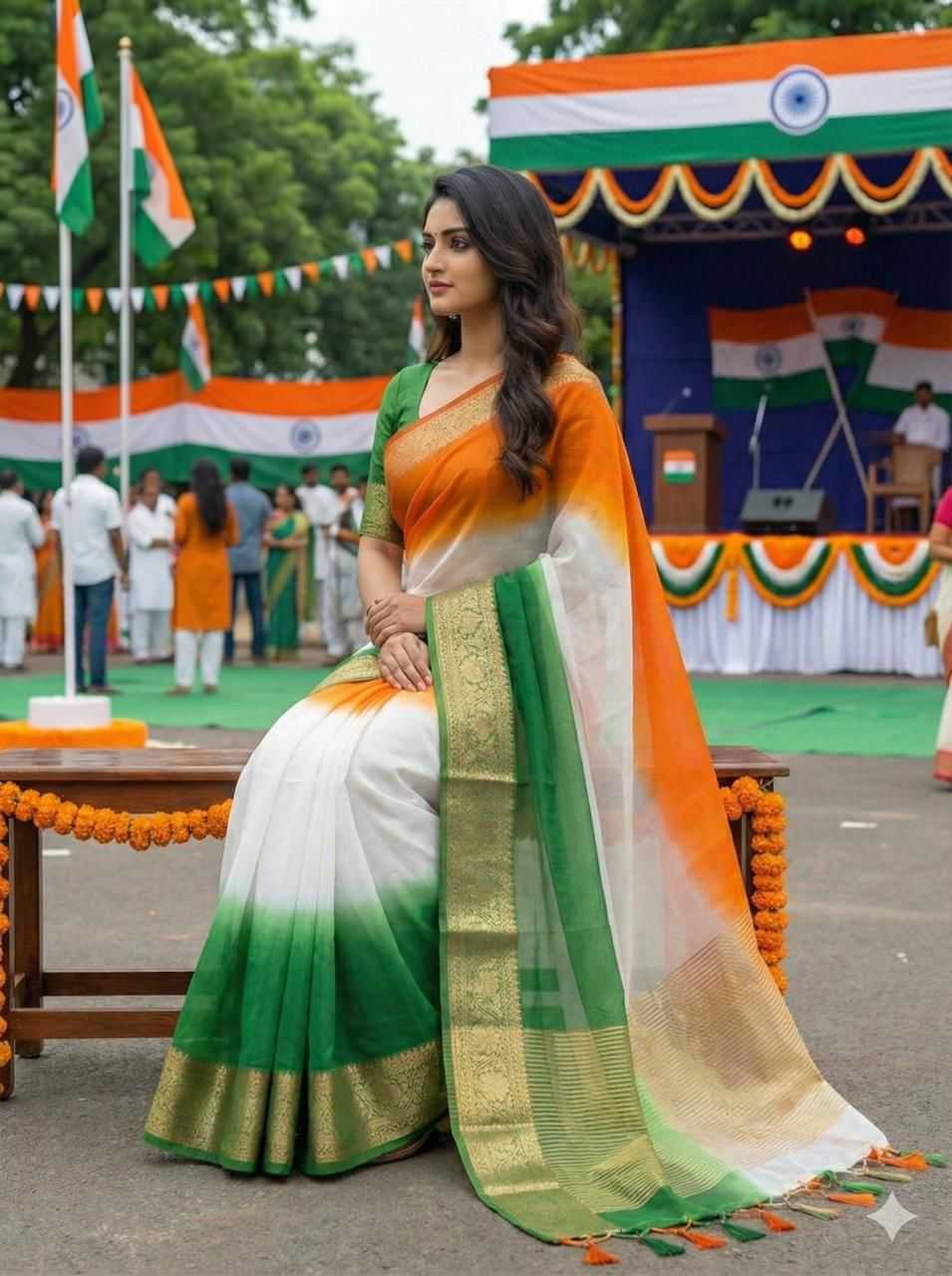 Ynf Organza KESH577 145 Sarees Festive Collections Wholesale Indian Sarees Republic Day Collections Independence Day Collections Manufacturer- Kapda Export