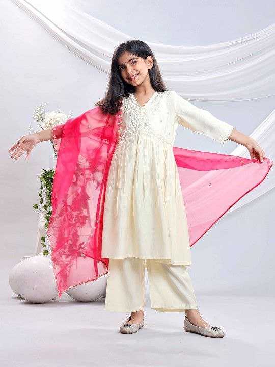 Ynf Organza Silk KESH461 206 Kids Wear Wholesale Embroidered Frock Indian Wear For Kids Kids Festive Wear Manufacturer- Kapda Export