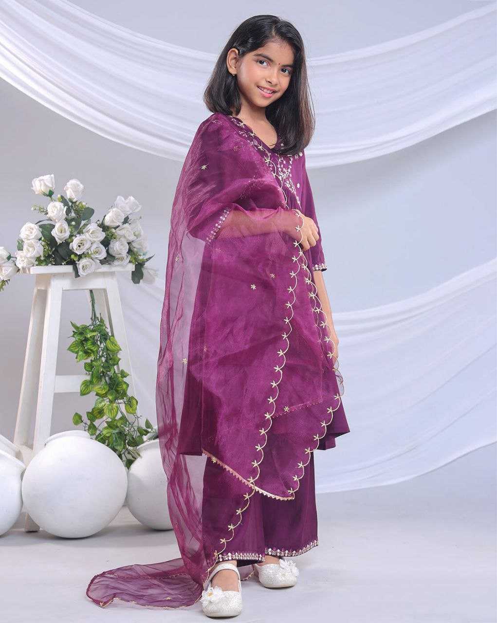 Ynf Organza Silk KESH461 206 Kids Wear Wholesale Embroidered Frock Indian Wear For Kids Kids Festive Wear Manufacturer- Kapda Export