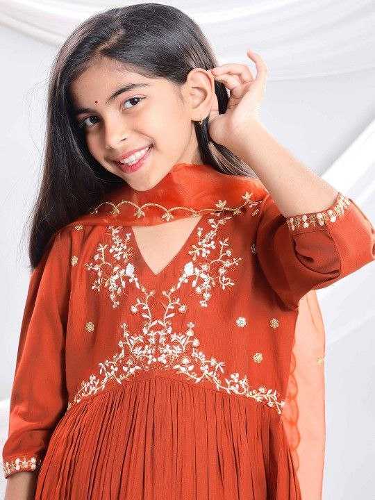 Ynf Organza Silk KESH461 206 Kids Wear Wholesale Embroidered Frock Indian Wear For Kids Kids Festive Wear Manufacturer- Kapda Export