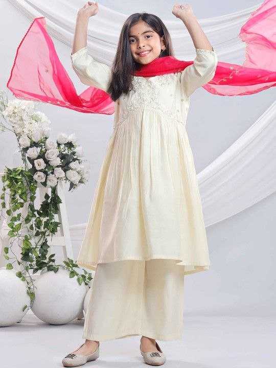 Ynf Organza Silk KESH461 206 Kids Wear Wholesale Embroidered Frock Indian Wear For Kids Kids Festive Wear Manufacturer- Kapda Export