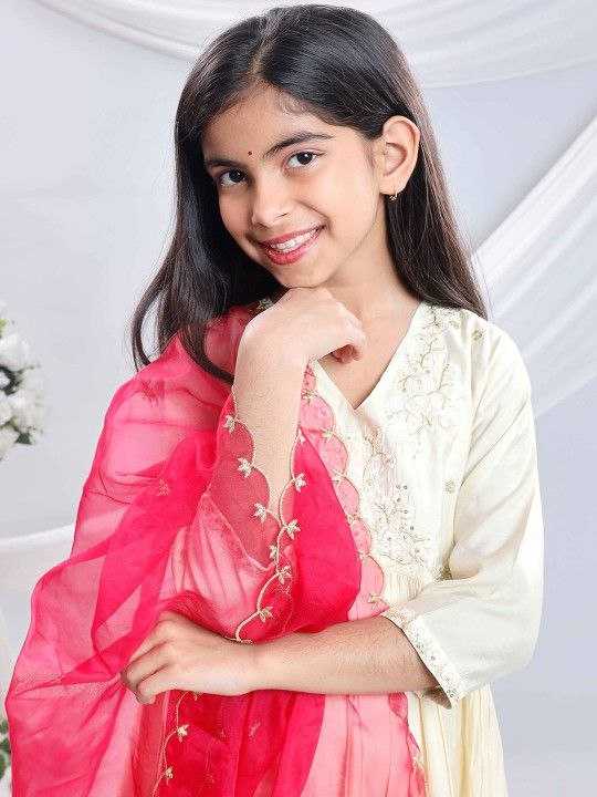 Ynf Organza Silk KESH461 206 Kids Wear Wholesale Embroidered Frock Indian Wear For Kids Kids Festive Wear Manufacturer- Kapda Export