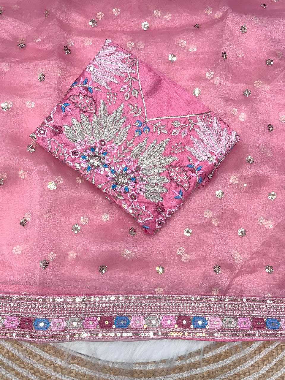 Ynf Organza Silk KESH606 1018 Sarees Wholesale Designer Sarees Party Wear Sarees Pink Sarees Manufacturer- Kapda Export