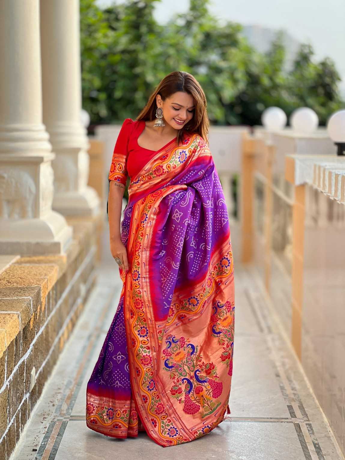 Ynf Paithani Silk KESH700 Bandhani Paithani Silk Sarees Wholesale Paithani Sarees Soft Silk Sarees Designer Silk Sarees Manufacturer- Kapda Export