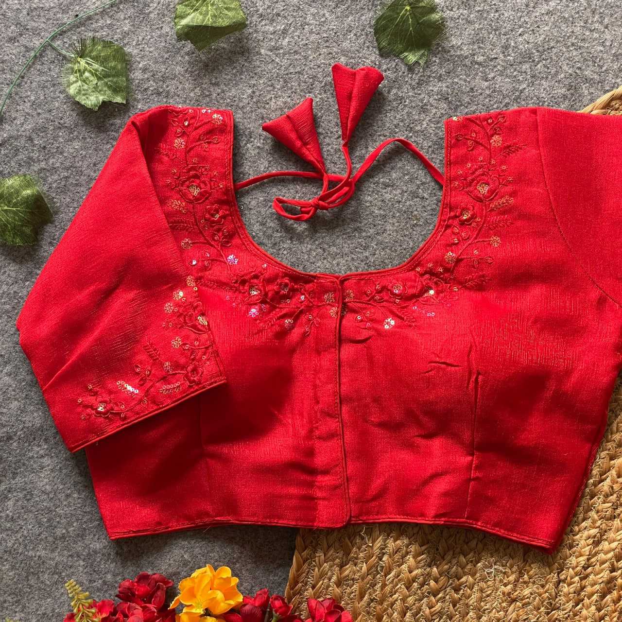 Ynf Phantom Silk KESH426 1445 Readymade Blouses Festive Collections Wholesale Embroidered Blouses Party Wear Blouse Silk Blouse Manufacturer- Kapda Export